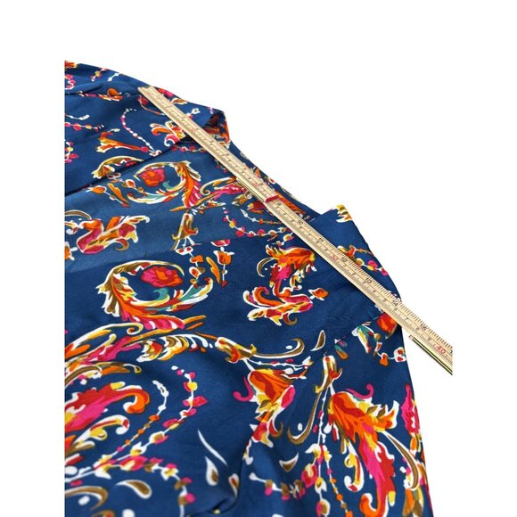 Nasty Gal Multicolor Paisley Print Tie-Front Long Sleeve Blouse Size M - Picture 5 of 8